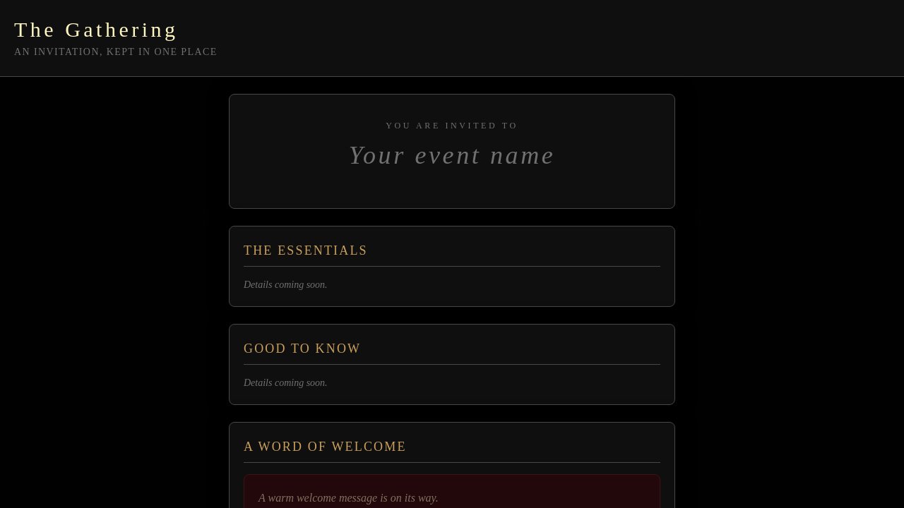 Event Info Page